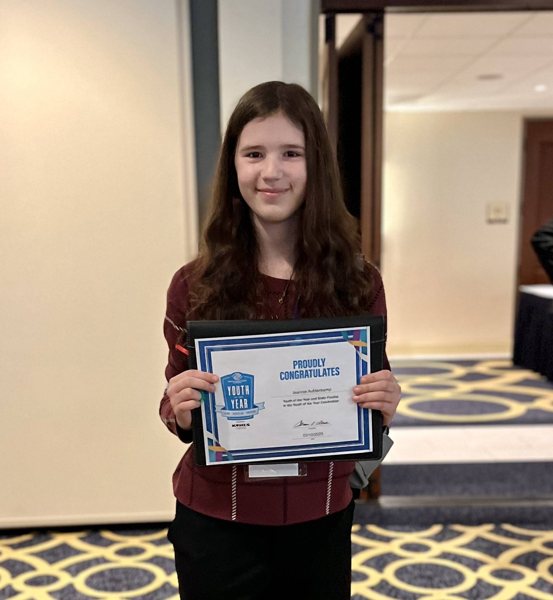 Aufdenkamp represents BGCFDL at State YOY Competition